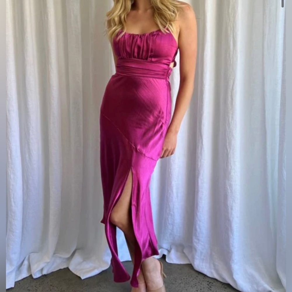 EUC Fuschia Pink Satin Dress